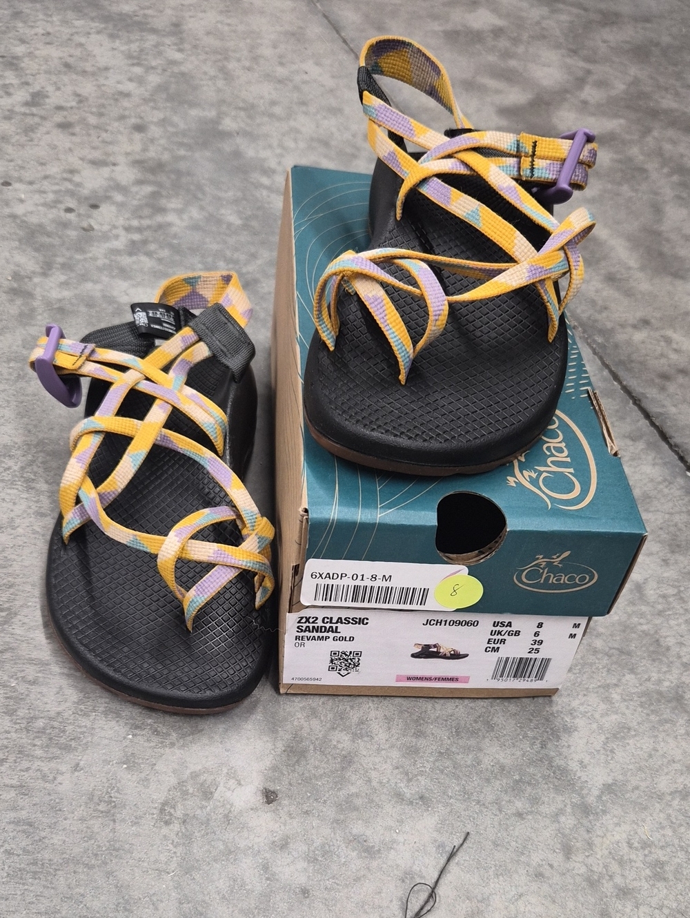Chaco Z/2 Classic Sandal with Yellow and Lavender Straps